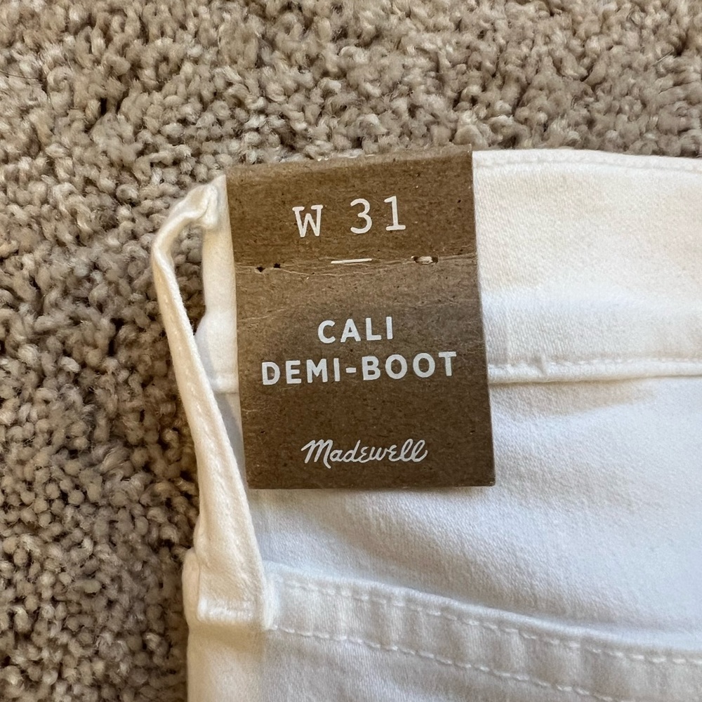Madewell Cali Demi Boot Raw Hem Jeans size 31